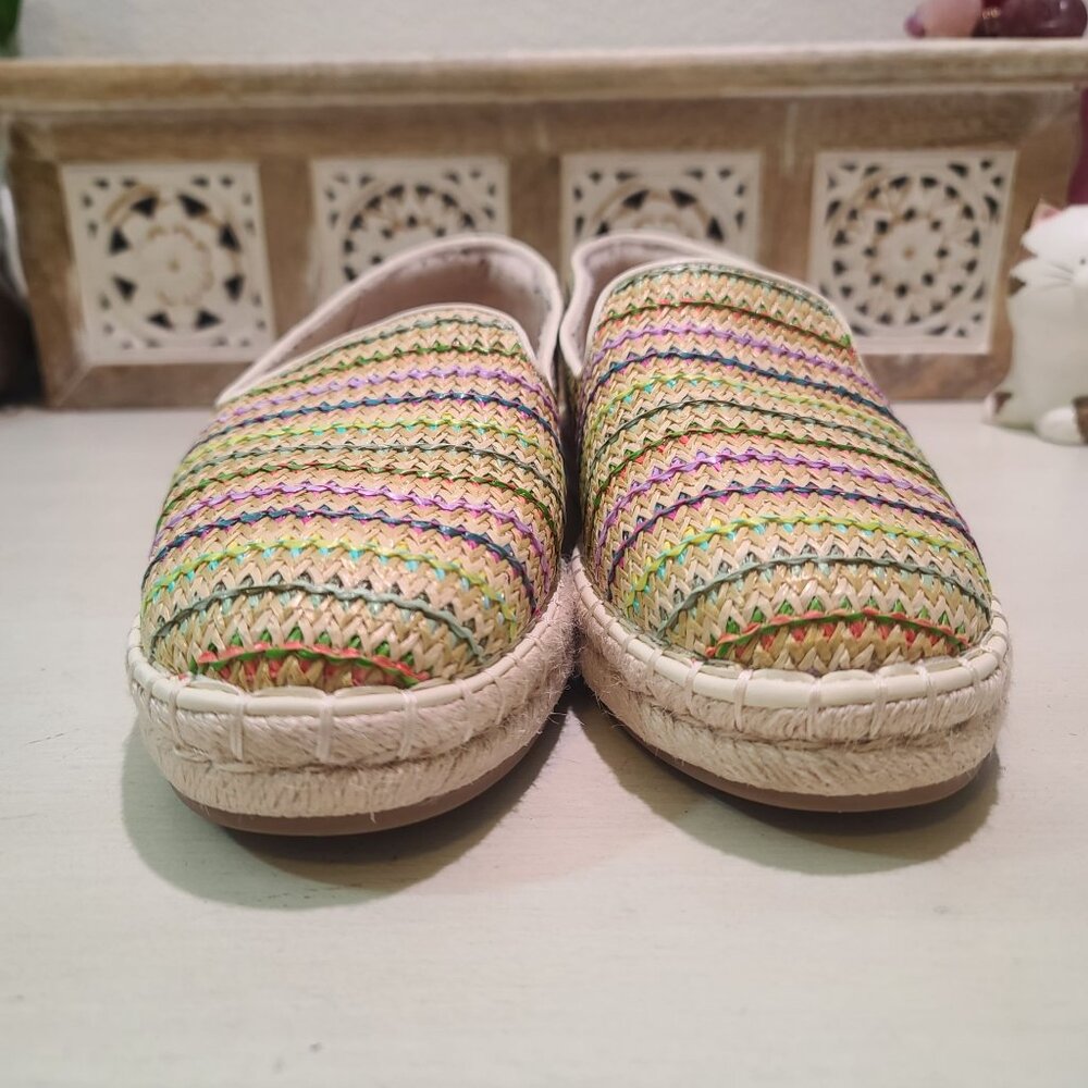 Universal Thread Womens Sz 8 Striped Espadrille Flats Casual Boho Comfy Shoes - Picture 2 of 8